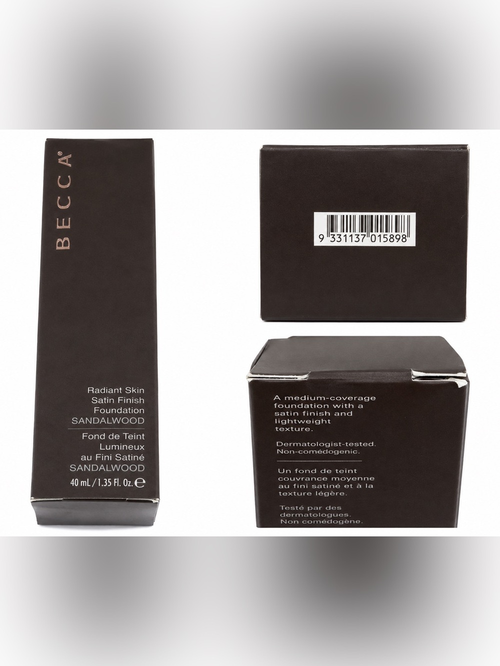 BECCA Radiant Skin Satin Finish Foundation Sandalwood 1.35 oz NEW